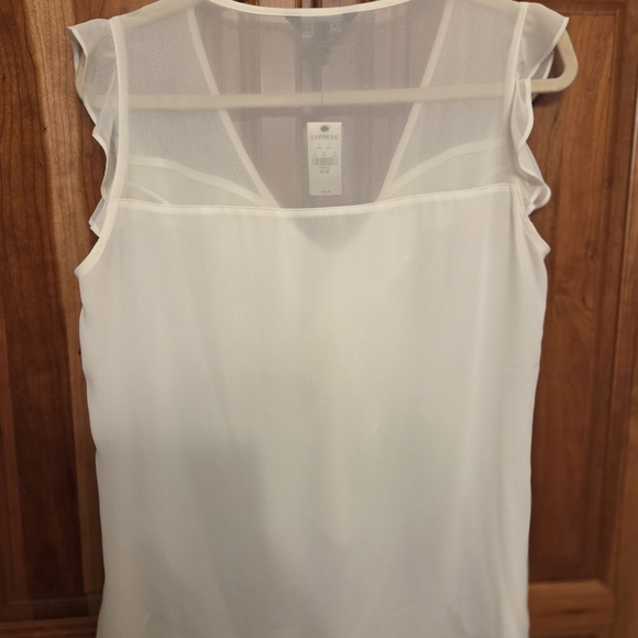 Express Ivory Ruffle Top - Picture 3 of 3